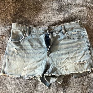 Aerie size large shorts stretchy distressed denim